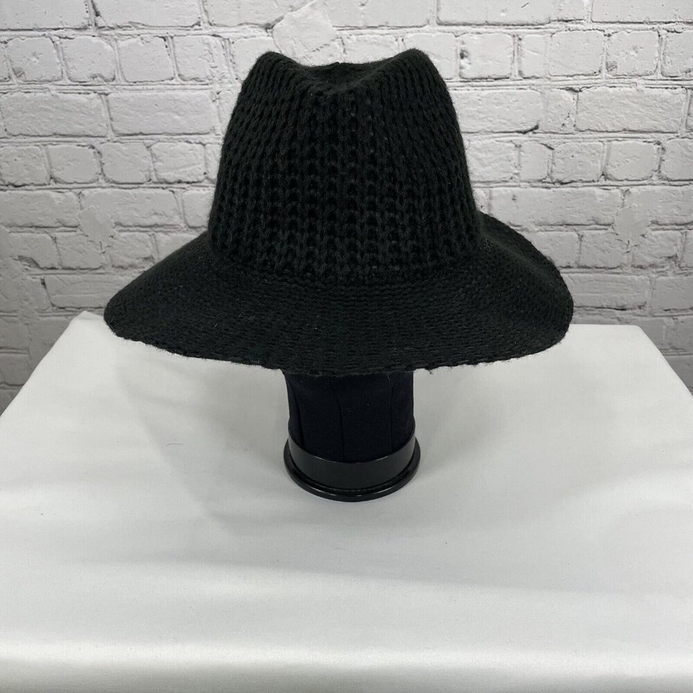 By Anthropologie Black Woven Soft Breathable Fedora Floppy Brimmed Hat Size O/S